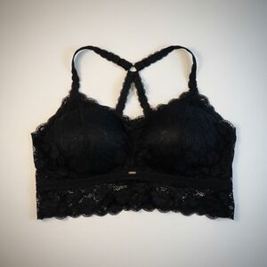 Jady K Black Lace Racerback Bralette Padded Longline‎ XL XXL Bra